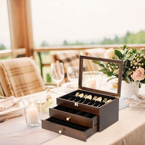 Silverware Box (3 Layer Walnut)