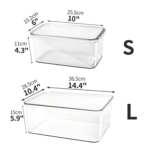 Clear Storage Bins With Lids (3L+2S)