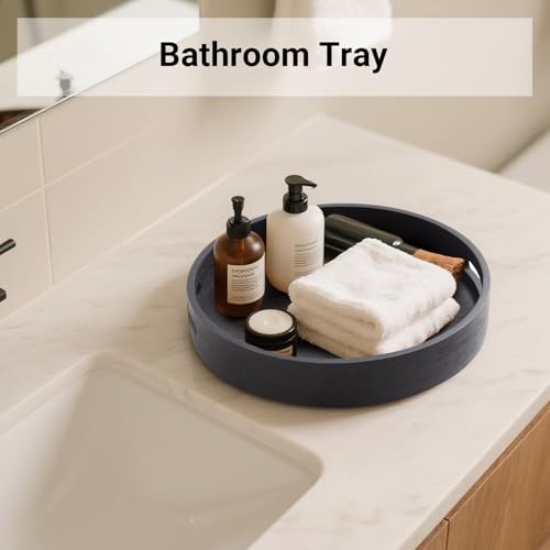 10in Black Bamboo Lazy Susan Turntable Organizer for Pantry (Black-10in / Bamboo)