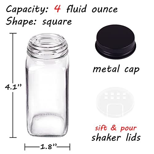 66 Pack Glass Spice Jars with Labels