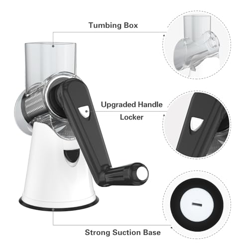 Rotary Cheese Grater Hand Crank Cheese Shredder for Fresh Cheese
