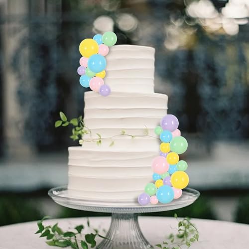 40 Pcs Foam Ball Cake Toppers with Sticks Mini Cake Decorations for Birthdays (40 Count)