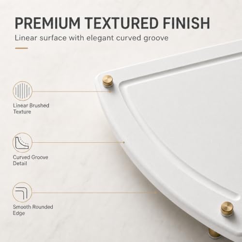 Corner Counter Shelf (8.5"x 8.5" - White - Fan-shaped)
