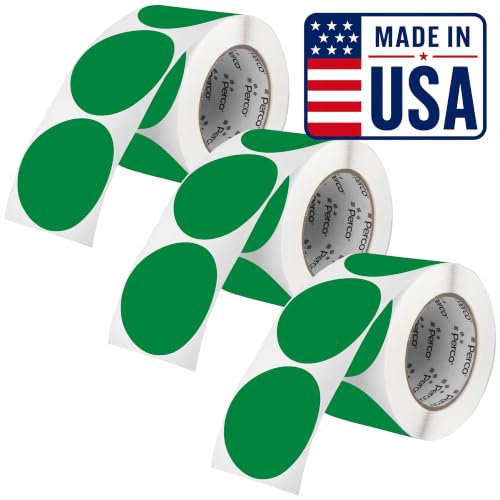 Green Perforated Round Circle Dot Sticker 3 (Green - Dark / 3 Inch)