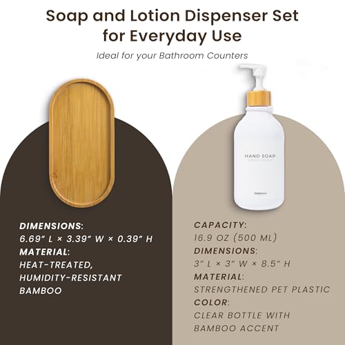 Soap Dispenser Bathroom Set of 2 (White Bottles White Pumps)