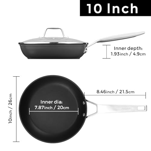 10 Inch Nonstick Frying pan with Lid (10-Inch)