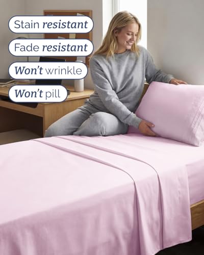 Twin XL 3 Piece Sheet Set (32 - Light Pink / Twin XL)