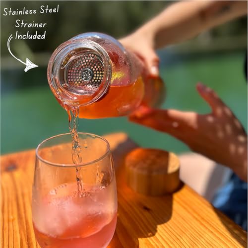 Pure Glass Reusable Water Bottle with Bamboo Lid (51 fl oz)