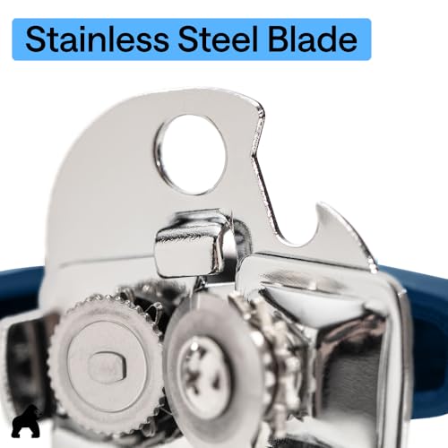 Upgraded Model Stainless Steel Manual Can Opener (Blue)