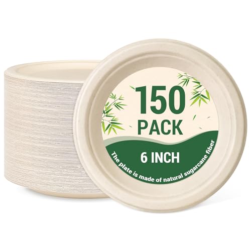 Compostable Paper Plates (Nature / 150 Count (6"))