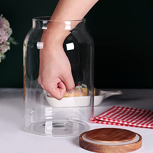 1 Gallon Glass Jar with Wooden Acacia Airtight Lid