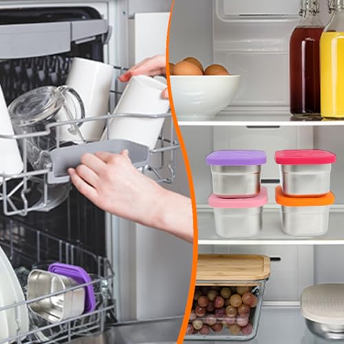 4 Pack Stainless Steel Kids Snack Containers with Lids