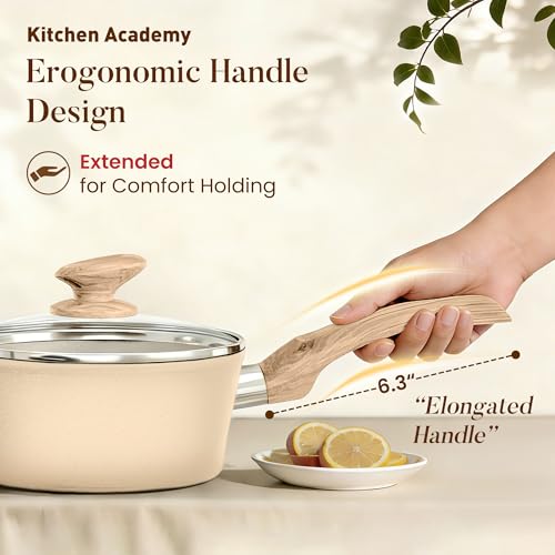 Beige Pots and Pans Set Non Stick