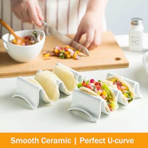 Taco Holder Porcelain Taco Tray with Handles (Medium)