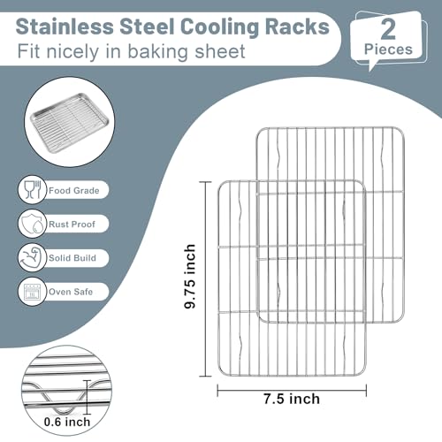 Cooling Rack 9.75” x 7.5” Stainless Steel Wire Baking Rack (9.75"*7.5")