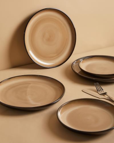 Stoneware Dinnerware Sets for 4 (Mocha Brown / Set (12pcs))