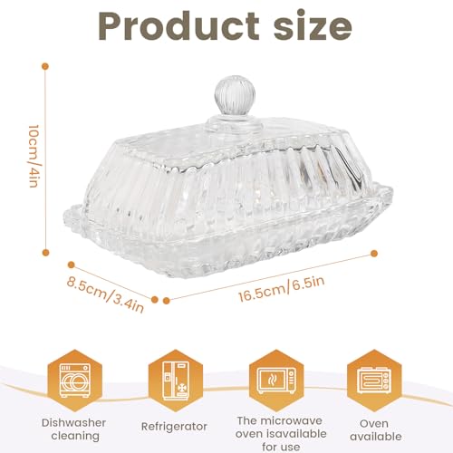 Clear Glass Butter Dish with Lid
