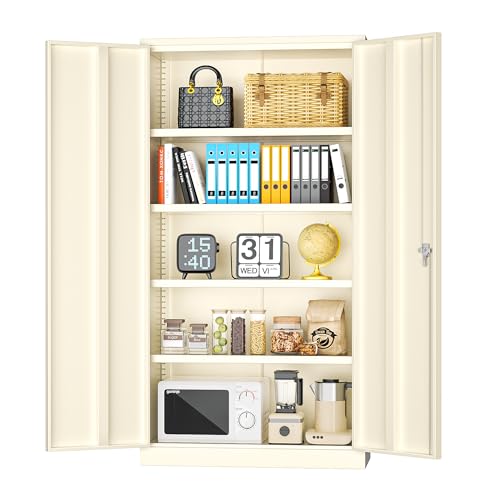 Metal Garage Storage Cabinet (Putty / 72")