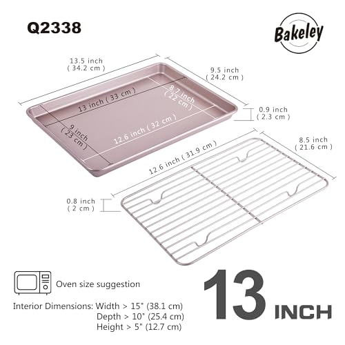 13 inch Baking Sheet Pan with Rack (Champagne Gold / 13 Inch)