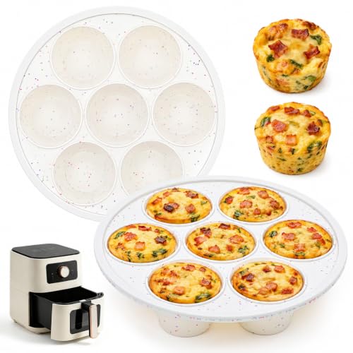 Silicone Air Fryer Muffin Pan with Reinforced Frame (Standard: 7 Cups)