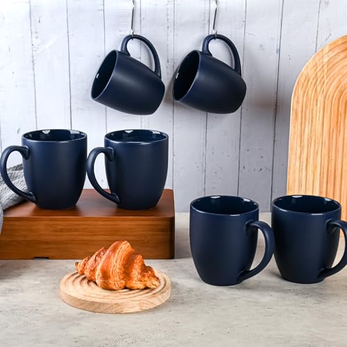 16oz Coffee Mugs Set of 6 (Matte Blue)
