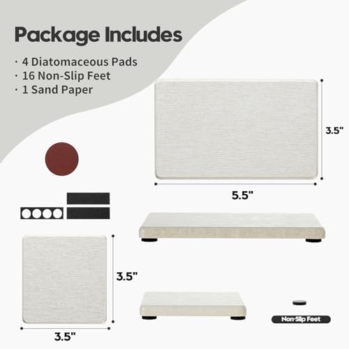 4PCS Bathroom Sink Vanity Trays (4 Pack - Pearl Gray / 9" X 3.5")