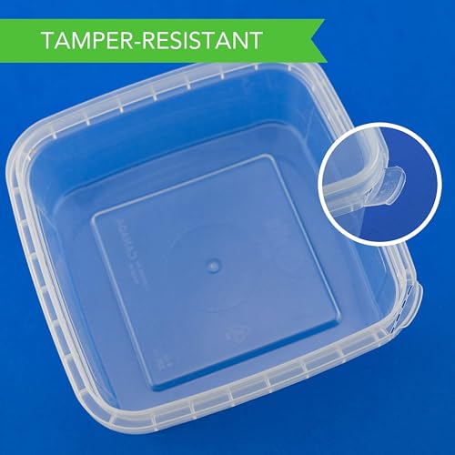 8 oz 20 Pack Square Clear Deli Containers with Lids Disposable BPA Free Square Plastic Food Storage Containers with Lids Airtight for Meal Prep Take Out Kitchen (8 oz)