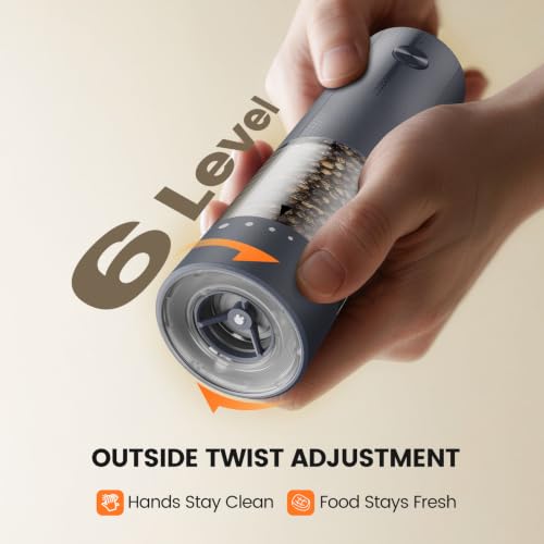 Electric Salt and Pepper Grinder Set (Slate Gray)
