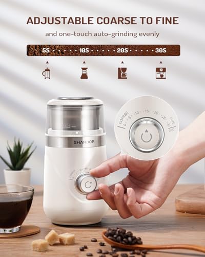 Electric Super Silent Blade Coffee Grinder (Cream / 1 Bowl)