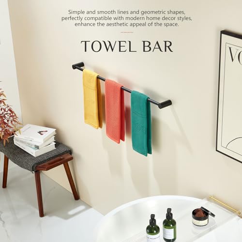 Towel Holder Black for Bathroom and Lavatory 36 (Matte Black / 36-Inch)