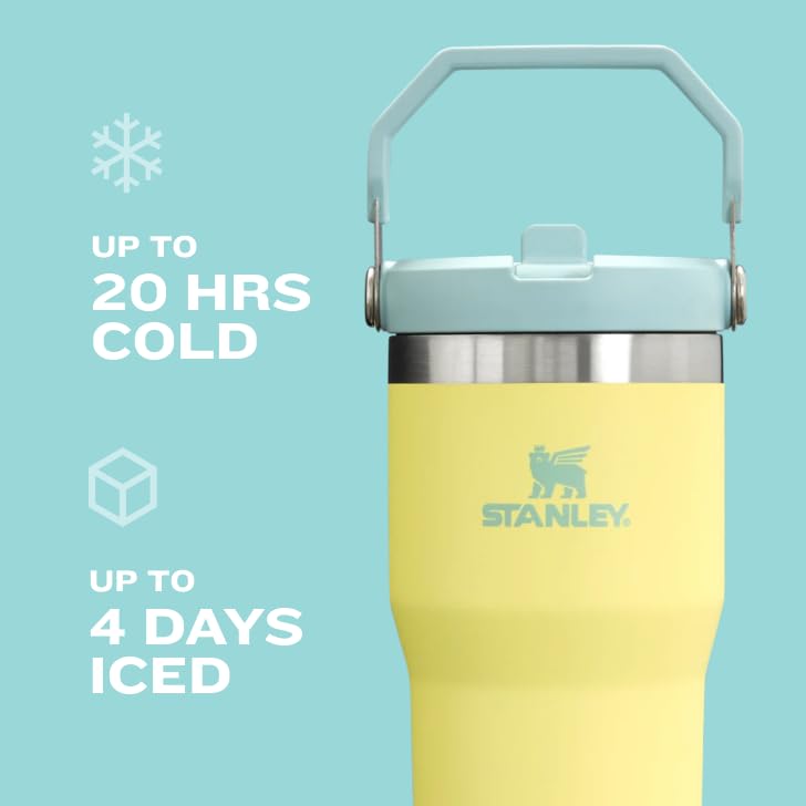 IceFlow Flip Straw Tumbler with Handle 30 oz (Cream / 30 Ounces)