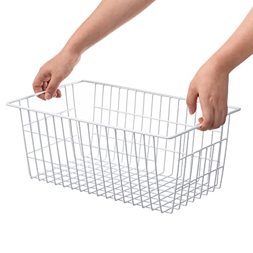 14" Upright Freezer Storage Baskets (6-P / White)