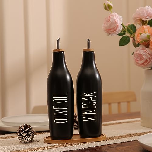 Olive Oil and Vinegar Dispenser Set (Print-Black&Tary)