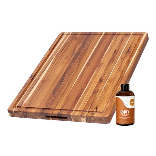 Carving Board and EON Cutting Board Oil Set (Cutting Board with Maintenance Oil / Large (20 inch x 15 inch x 1.5 inch))