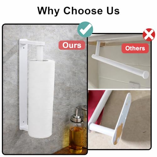 Kitchen Roll Holder Under Cabinet (White)