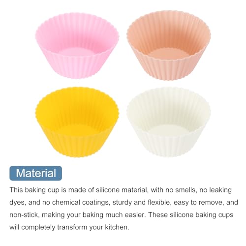 24Pcs Silicone Cupcake Liners (Multicolor / 2.8")