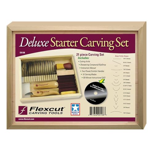 Wood Carving Tools (21-Piece Deluxe Starter Set)