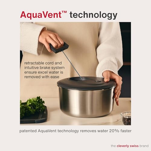 Easy Spin Salad Spinner (Stainless Steel / Small)