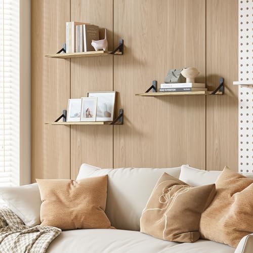 16.5in Floating Shelves for Wall (Rustic Brown / 16.5 x 6.1 x 0.59 inches)
