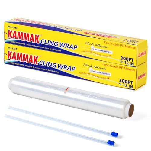 Plastic Wrap with Slide Cutter Food Cling Wrap 12 Inch Kitchen Cling Film BPA