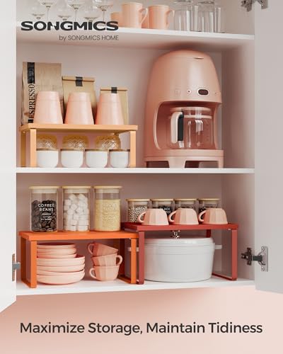 Cabinet Organizer Shelf (Mandarin Red + Pumpkin Orange / S (4.6"H) + S (5.4"H) + S (6.2"H))