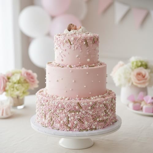 Sprinkles Edible Cake and Cupcake Sprinkles with Assorted Shapes and Sizes for Parties (Pink Princess)