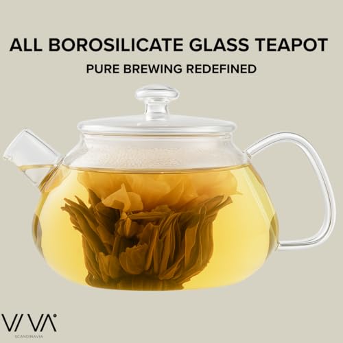 Viva Nicola All Borosilicate Glass Teapot with Lid Included