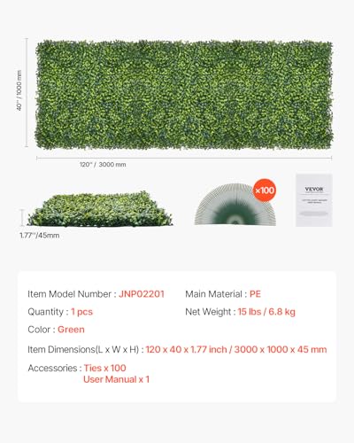 Artificial Grass Wall Panels (Boxwood / 40 x 120 IN)