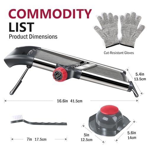 Mandoline Slicer for Kitchen (Mandoline Food Slicer-red)