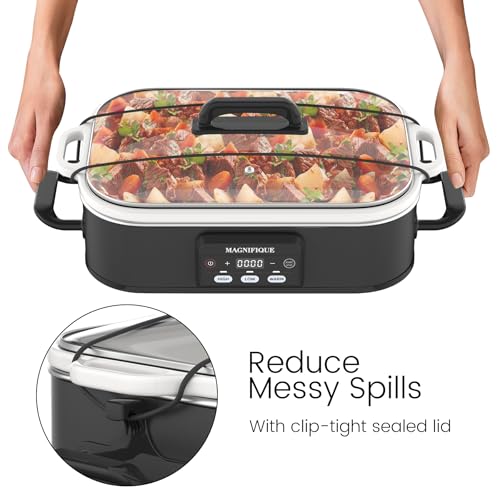 4 Quart Casserole Programmable Slow Cooker with Ceramic Baking Dish