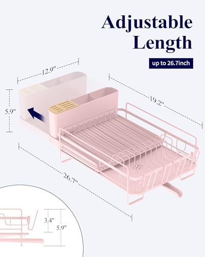Extendable Dish Drying Rack (Standard / Pink)
