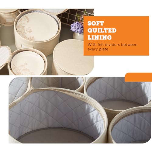 4 Piece China Plate Storage Set (Cream / 4 Piece Hard Shell Set for Plates)