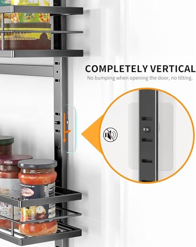 12.2"(W) Narrow 9-Tier Over The Door Pantry Organizer, Pantry Organization and Storage, Black Hanging Basket Wall Spice Rack Seasoning Shelves, Home & Kitchen (9-Tier Narrow / Black)
