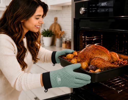 Silicone Oven Gloves (Aqua)